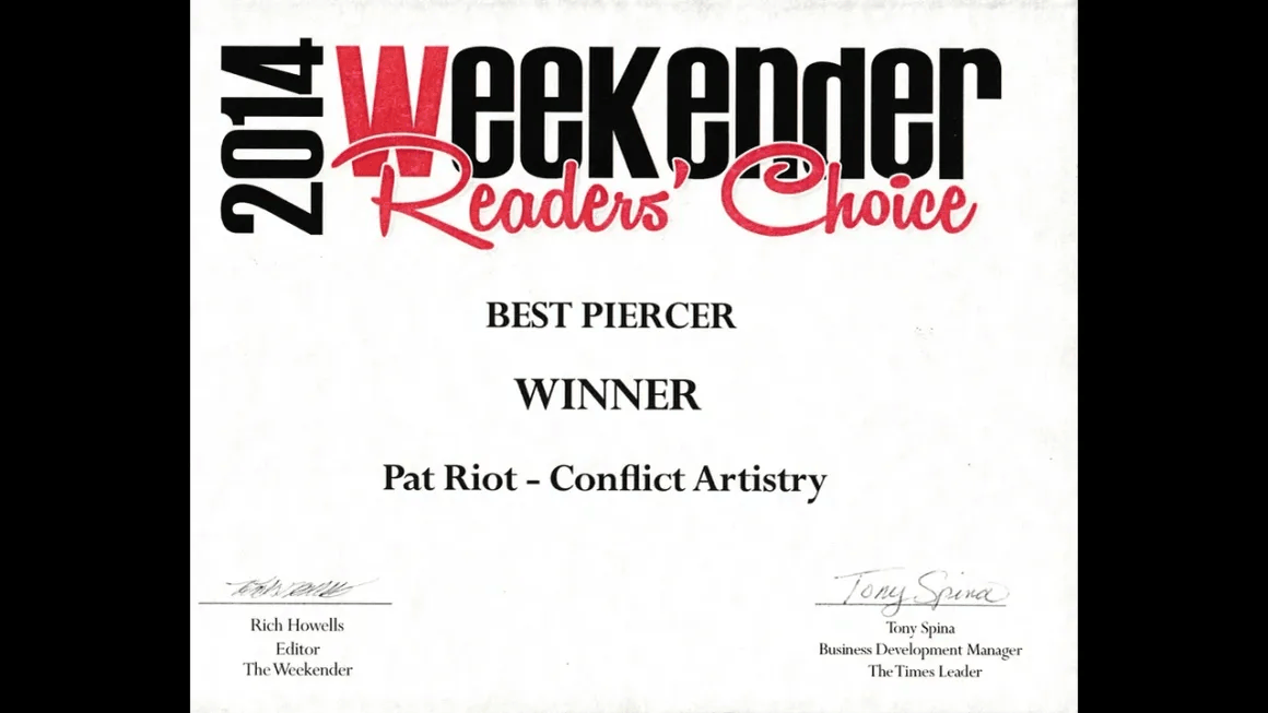 Pat Riot Piercing studio storefront in downtown Scranton